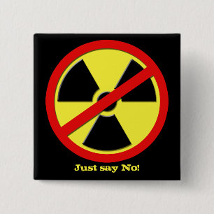 Macaron Carré 5 Cm Anti armes nucléaires - le Japon indique non !