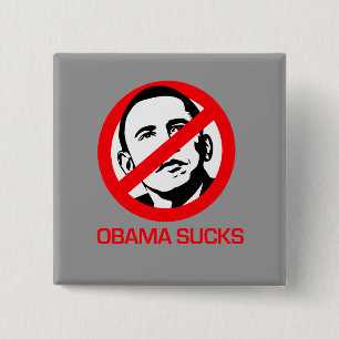Macaron Carré 5 Cm Anti-Obama - Obama Sucks