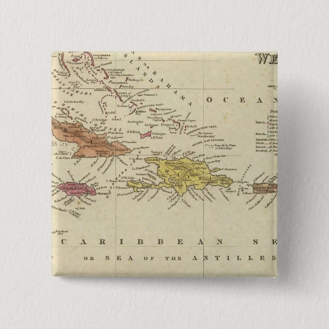 Macaron Carré 5 Cm Antilles 14 (Devant)