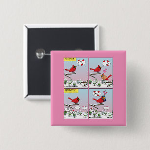 Macaron Carré 5 Cm Appels de accouplement d'oiseaux modernes comique
