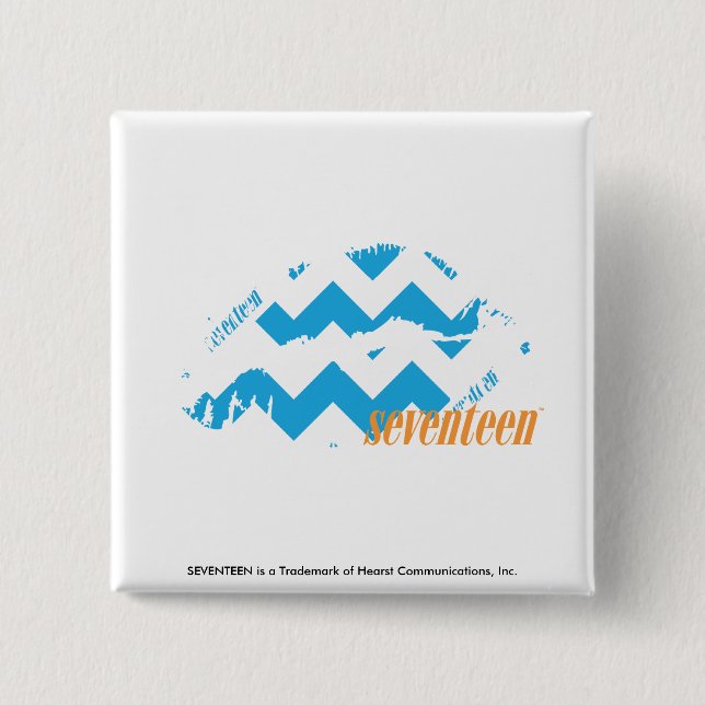 Macaron Carré 5 Cm Aqua de zigzag (Devant)