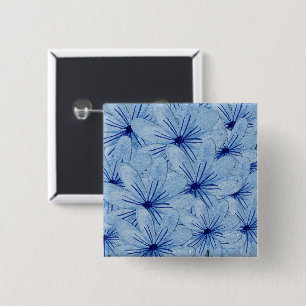 Macaron Carré 5 Cm Aquarelle Bouquet de fleurs sauvages bleues