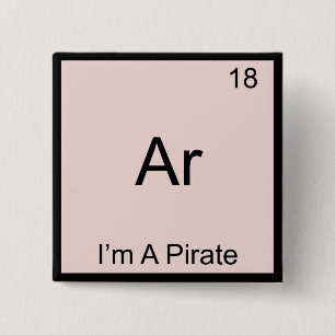 Macaron Carré 5 Cm Ar - Je suis un symbole d'élément de chimie pirate