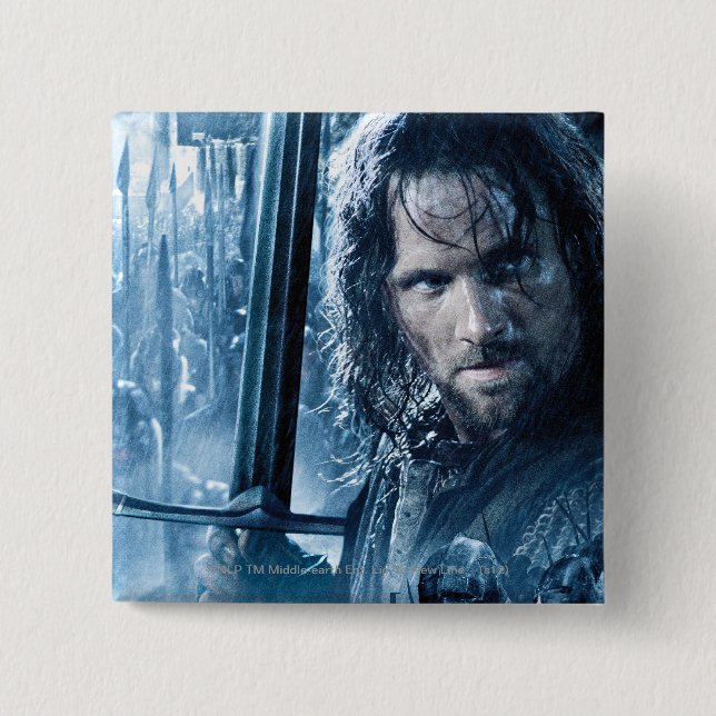 Macaron Carré 5 Cm Aragorn contre Orcs (Devant)