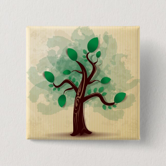 Macaron Carré 5 Cm Arbre (Devant)