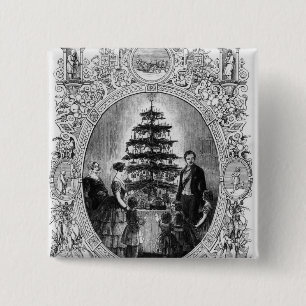 Macaron Carré 5 Cm Arbre de Noël au château de Windsor, 1848