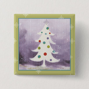 Macaron Carré 5 Cm Arbre de Noël blanc