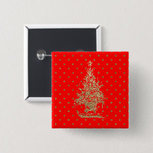 Macaron Carré 5 Cm Arbre de Noël de la parties scintillant rouge