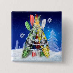 Macaron Carré 5 Cm Arbre de Noël Kayak