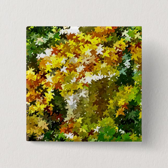 MACARON CARRÉ 5 CM ARBRES D'AUTOMNE (Devant)