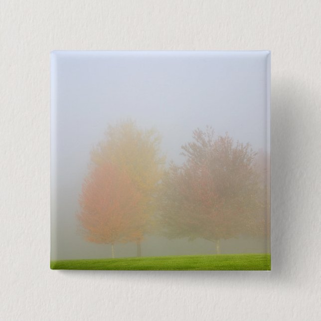 Macaron Carré 5 Cm Arbres de chute enveloppés en brume (Devant)