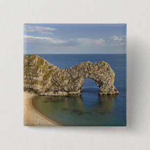 Macaron Carré 5 Cm Arc de Durdle Door, Côte Jurassique Patrimoine Mo