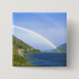 Macaron Carré 5 Cm Arc-en-ciel sur le lac Hawea, île du Sud, Nouvelle