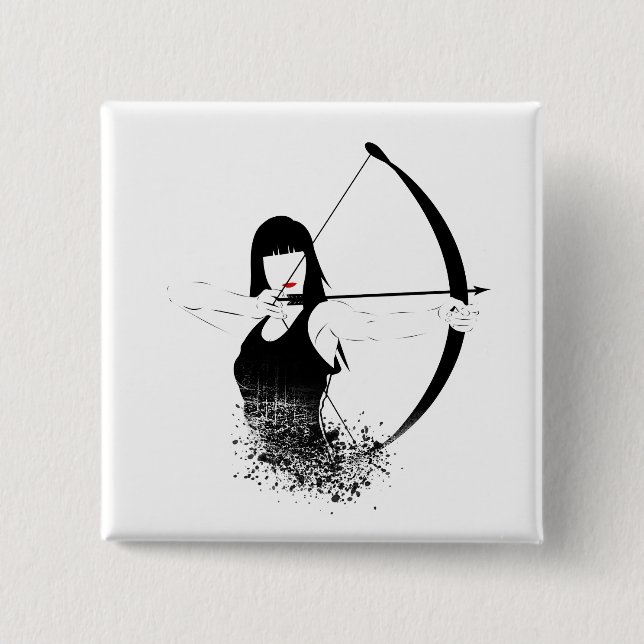 Macaron Carré 5 Cm Archer féminin (Devant)