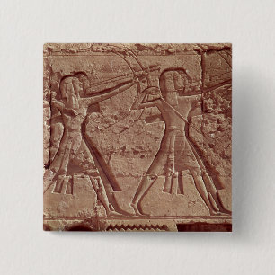 Macaron Carré 5 Cm Archers, détail de la chasse de Ramesses III