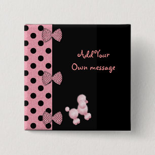 Macaron Carré 5 Cm Arcs et bouton de caniches