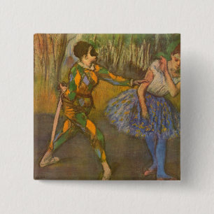 Macaron Carré 5 Cm Arlequin et Columbine par Edgar Degas Art Vintage