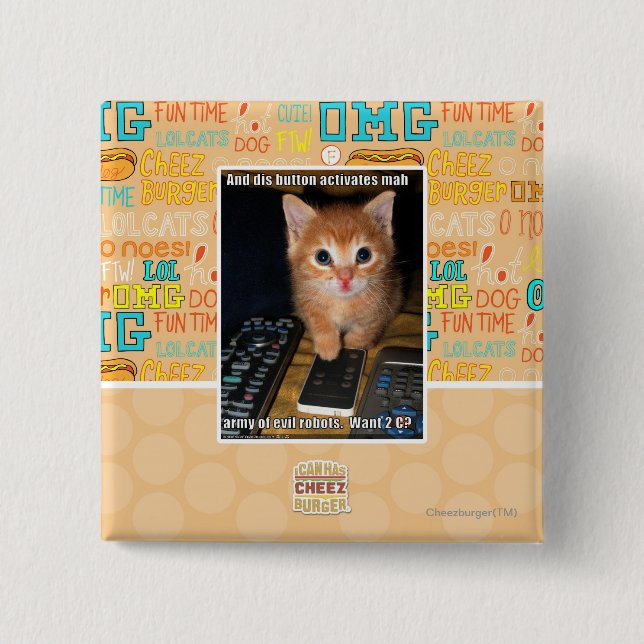 Macaron Carré 5 Cm Armée des robots mauvais (Devant)