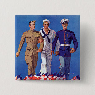 Macaron Carré 5 Cm Armée, marine et marines
