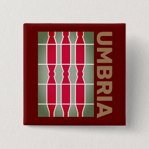 Macaron Carré 5 Cm Armoiries/drapeau de l'Ombrie, Italie