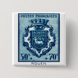 Macaron Carré 5 Cm Armoiries vintages de Rennes, France