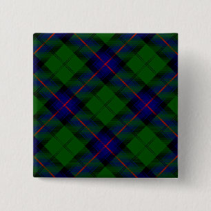 Macaron Carré 5 Cm Armstrong clan tartan bleu vert plaid