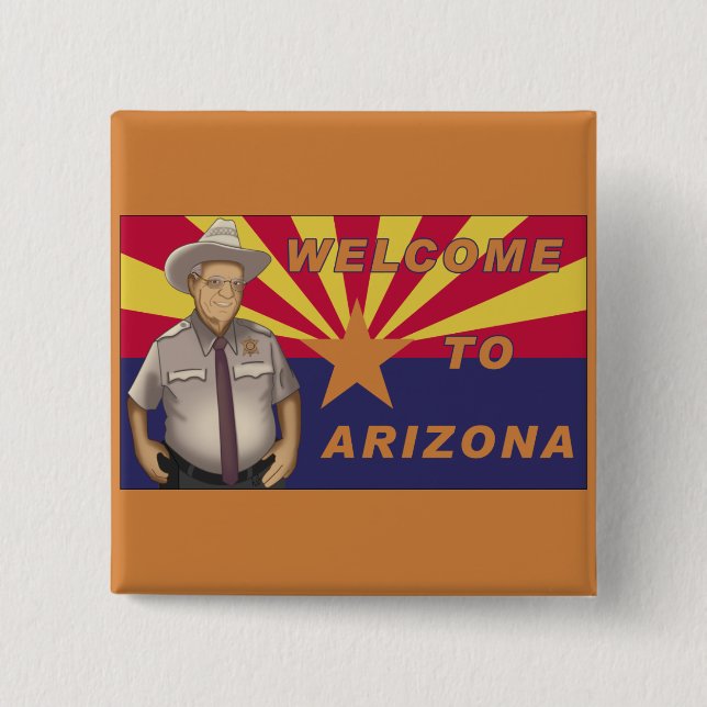 Macaron Carré 5 Cm Arpaio : Accueil vers l'Arizona (Devant)