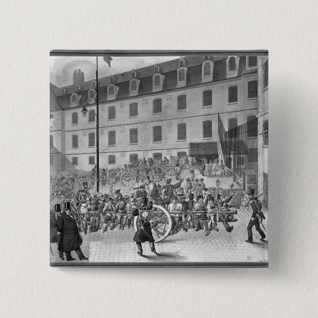 Macaron Carré 5 Cm Arrivée des convicts chez Bicetre (Devant)