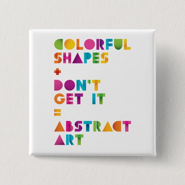 Macaron Carré 5 Cm Art abstrait (Devant)