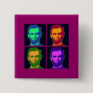 Macaron Carré 5 Cm Art de bruit quatre Abraham Lincolns
