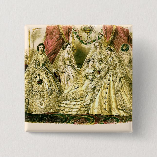 Macaron Carré 5 Cm Art Mariage victorien Imprimer Robe de mode (Devant)