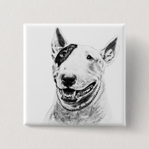 Macaron Carré 5 Cm Art mignon de chien de bull-terrier