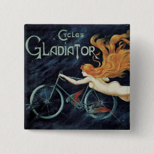 Macaron Carré 5 Cm Art Nouveau Victorien vintage, Cycles Gladiator