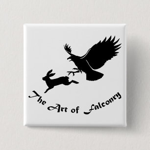 Macaron Carré 5 Cm Art of Falconry - Red Tail Hawk