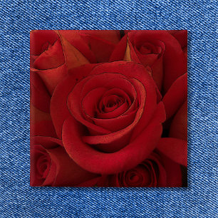 Macaron Carré 5 Cm Art photo de rose rouge