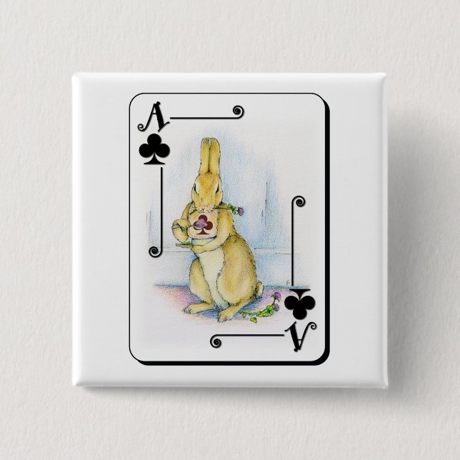 Macaron Carré 5 Cm As de trèfle (Devant)