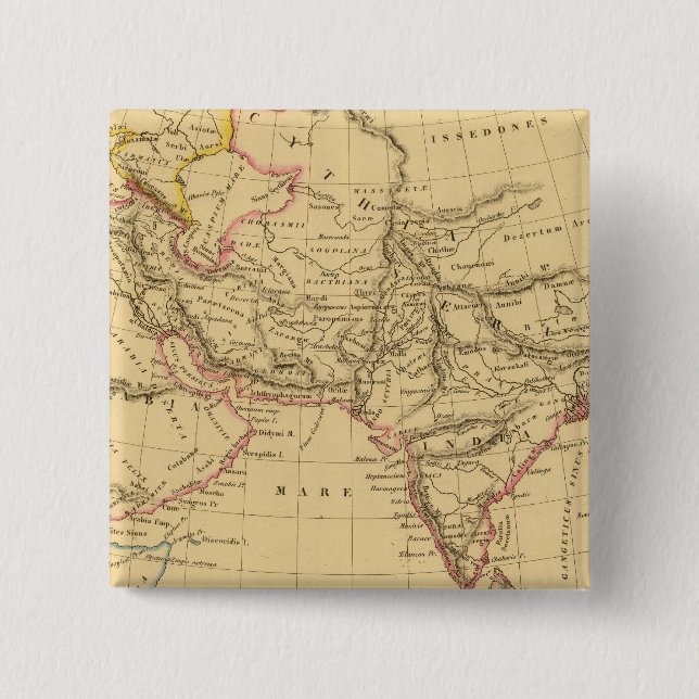 Macaron Carré 5 Cm Asie antique (Devant)