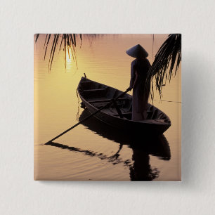 Macaron Carré 5 Cm Asie, Vietnam, delta du Mékong, Can Tho. Soirée