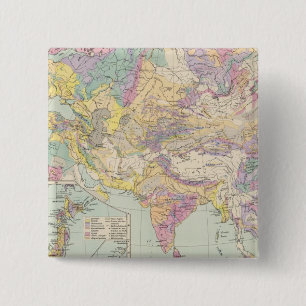 Macaron Carré 5 Cm Asien u Europa - Carte Atlas de l'Asie et de l'Eur