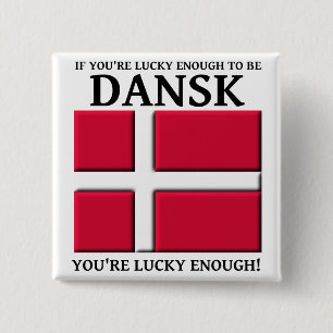 Macaron Carré 5 Cm Assez Chanceux Pour Être Dansk Danish Button