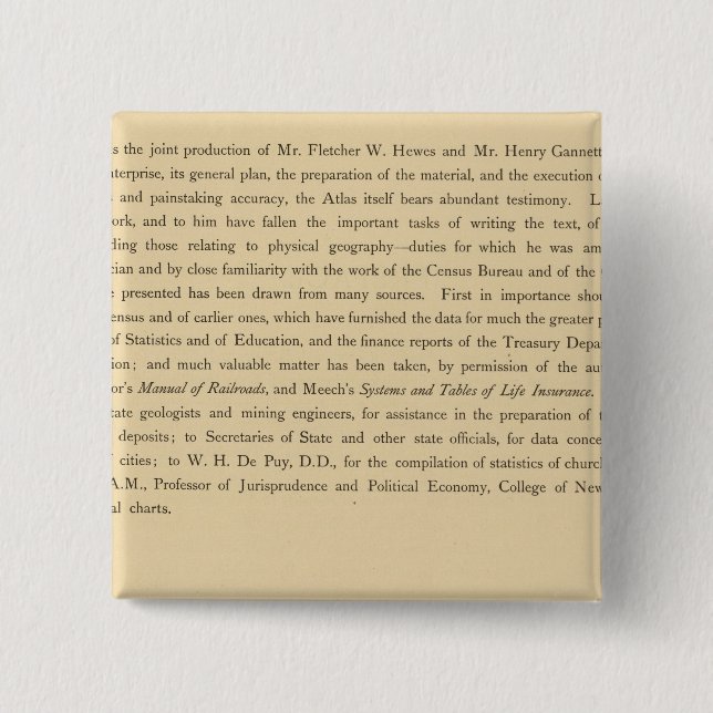 Macaron Carré 5 Cm Atlas statistique de Scribner (Devant)