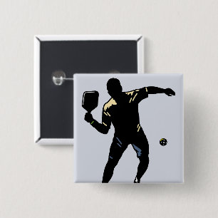 MACARON CARRÉ 5 CM ATTAQUE DE SILHOUETTE DE PICKLEBALL