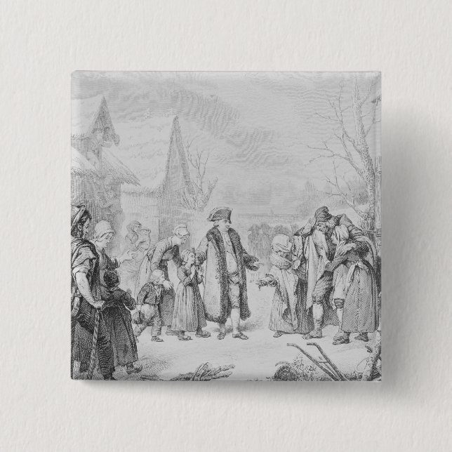 Macaron Carré 5 Cm Aumône de distribution de Louis XVI (Devant)