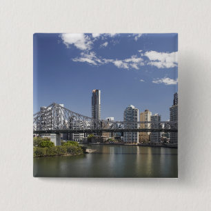 Macaron Carré 5 Cm Australie, Queensland, Brisbane, Story Bridge,
