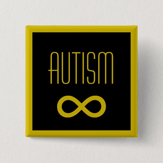 Macaron Carré 5 Cm Autism golden infinity (Devant)