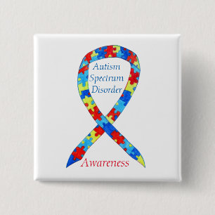Macaron Carré 5 Cm Autisme Spectrum Disorder Puzzle Personnalisé Épin