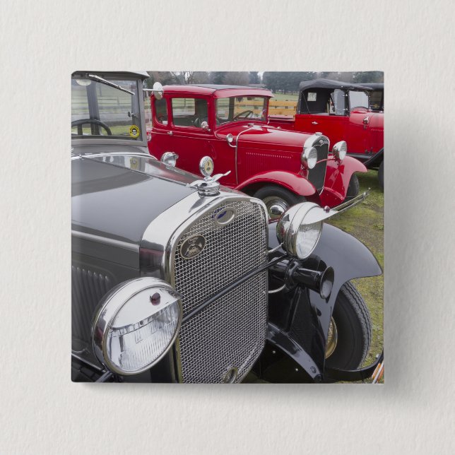 Macaron Carré 5 Cm Automobiles antiques de Ford (Devant)