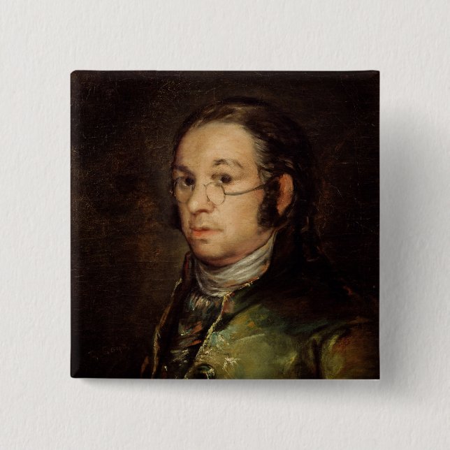 Macaron Carré 5 Cm Autoportrait de Francisco Jose de Goya y Lucientes (Devant)