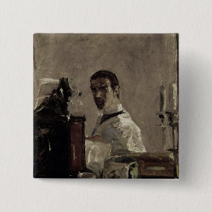 Macaron Carré 5 Cm Autoportrait de Henri De Toulouse-Lautrec  , 1880