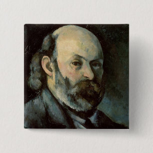 Macaron Carré 5 Cm Autoportrait de Paul Cezanne  , c.1879-85